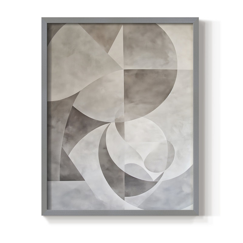 ABSTRACT Series XXXVII - Impression encadrée de qualité supérieure - Prêt à être accroché - Aucun clou requis, Gris