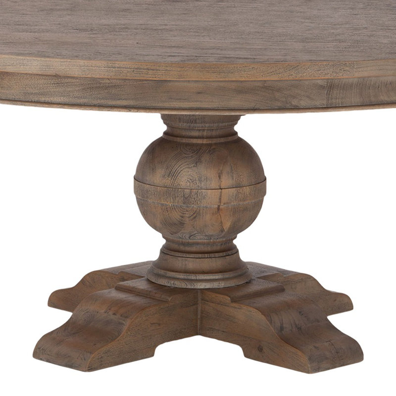 Chatham Downs Round Solid Wood Dining Table, 31" H x 72" W x 72" L, Weathered Teak