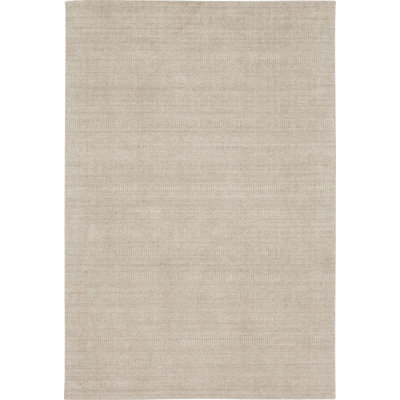 Beige Hand-Woven Wool Rug