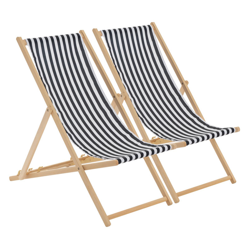 Folding Deck Chair, Red/White