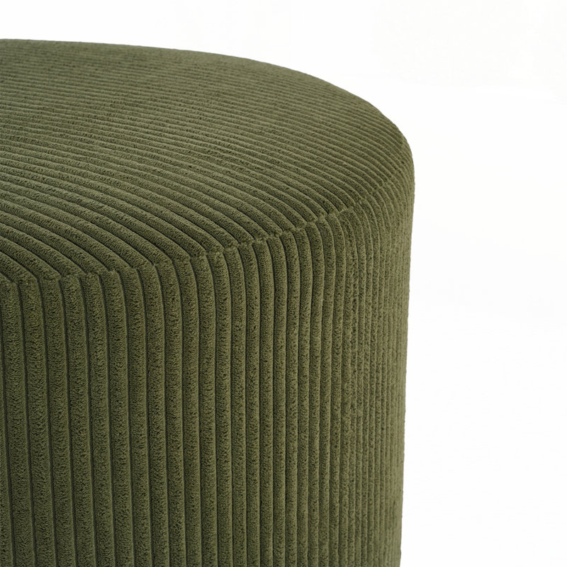 Repose-pieds rembourré rond, Vert olive