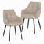 Ensemble de chaises de salle à manger beige 2 pièces, chaises de cuisine rembourrées modernes avec dossier et siège large, convenant aux petits espaces, chaises rembourrées confortables pour le salon