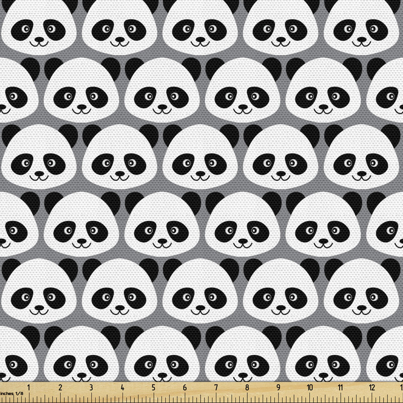 Charif Bear Bamboo in Monochrome Multi-Purpose Fabric