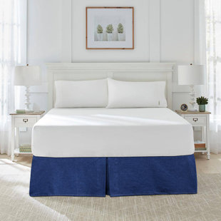 American Denim Pleated Bed Skirt