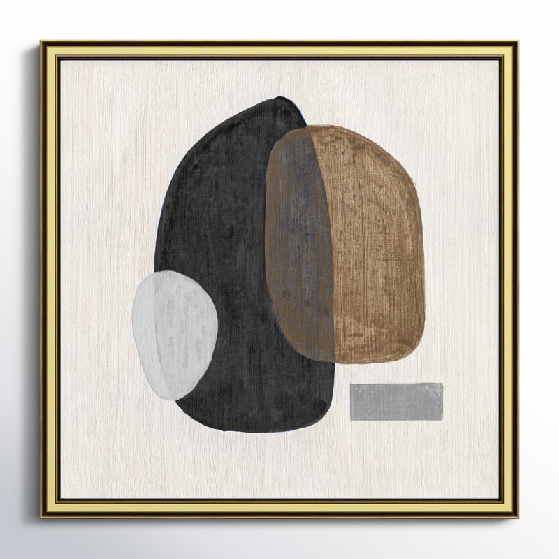 Inola Neutral Stones III Wall Art, 18.25" H x 18.25" W, Gold