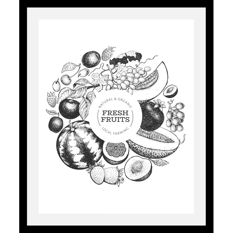 Fresh fruits 1 Piece Single Picture Frame Wall Art, 40cm H x 30cm W