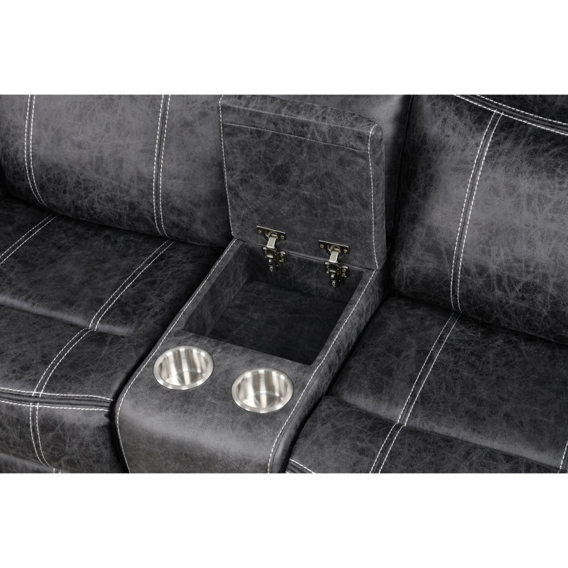 Microfibre gris foncé avec mécanisme en contreplaqué et coussin de dossier serré à hauteur de mouvement de 20 po