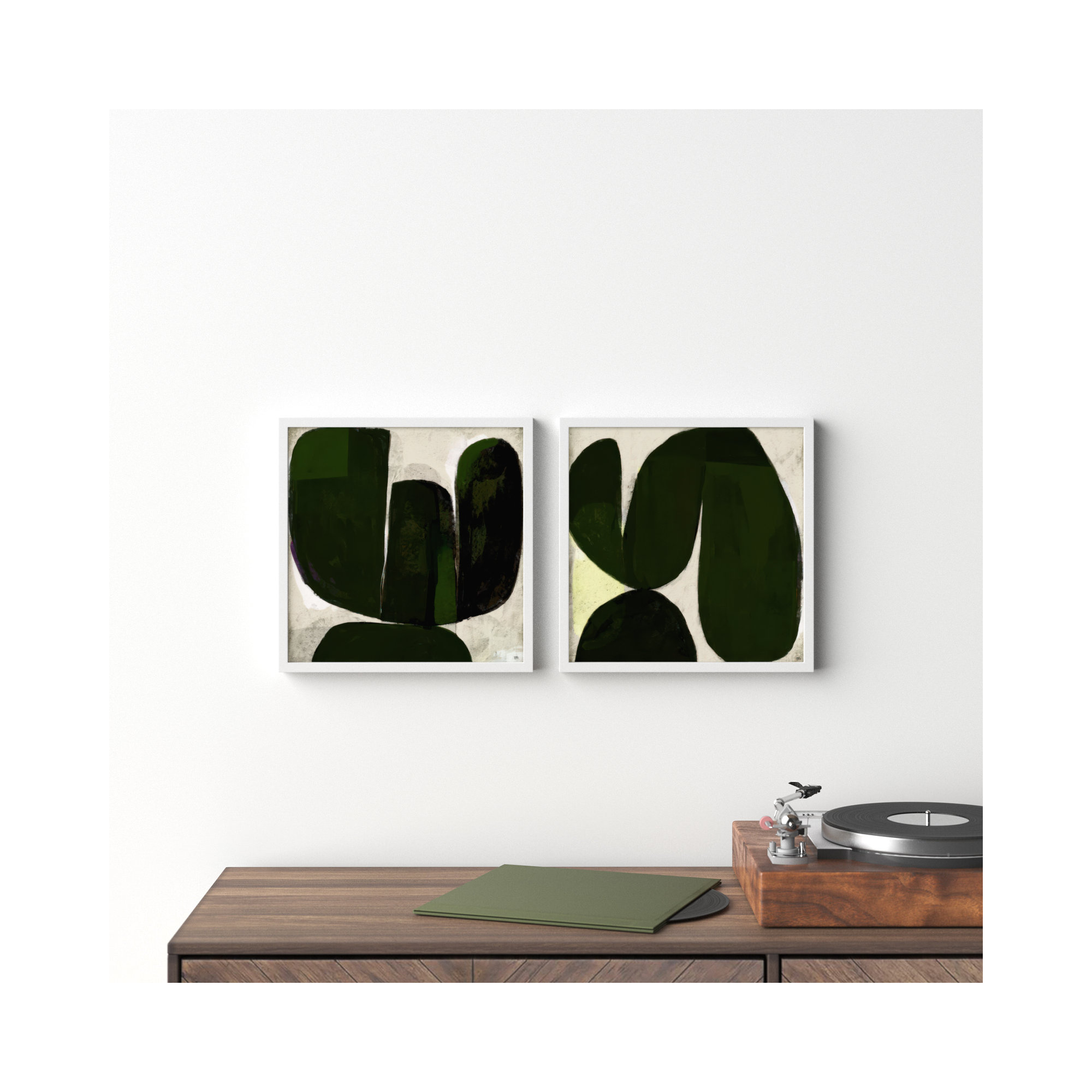 Succulent Set Of 2 by StudioM, White, 16" H x 16" W x 1.25" D
