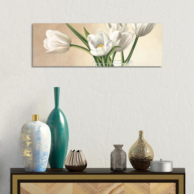 Vaso Con Tulipani Bianchi by Eva Barberini - Wrapped Canvas Panoramic Gallery-Wrapped Canvas Giclée