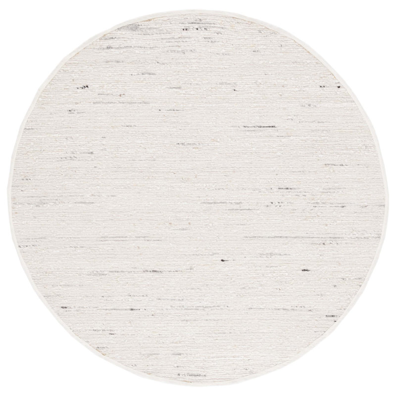 Blairsville Ivory Wool Flat Woven by Hand, Round 6'