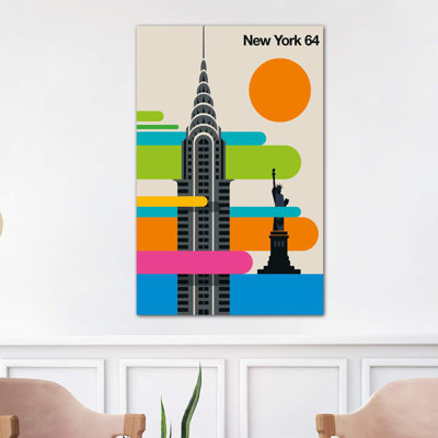New York 64 by Bo Lundberg - No Frame Print on Canvas