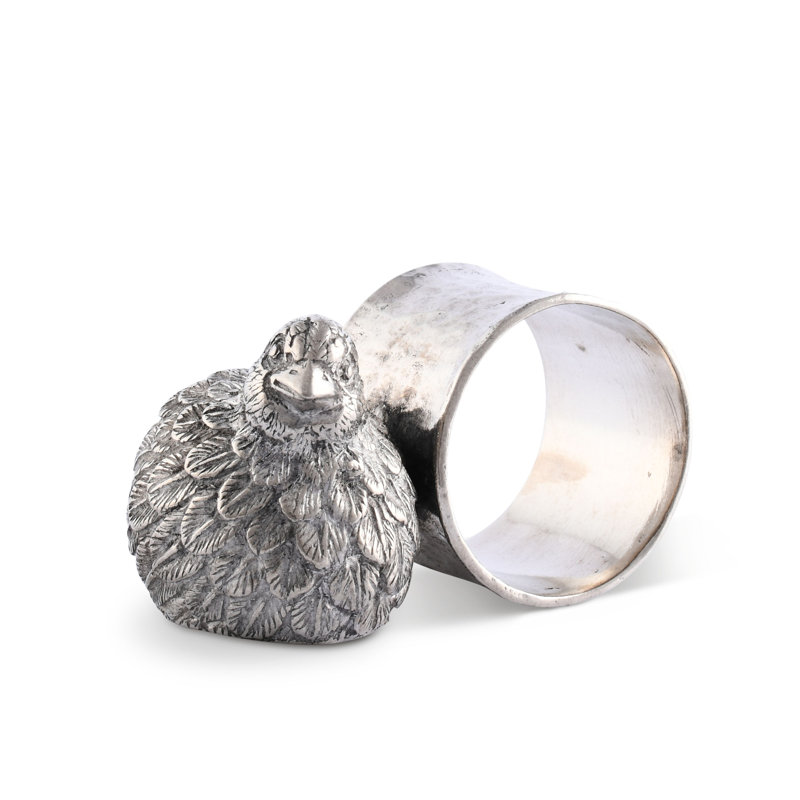 Morning Hunt Pewter Quail Napkin Ring