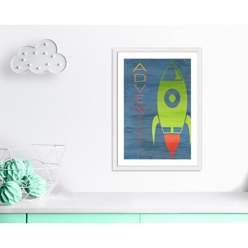 Space Explore 2, impression sur papier, H 34,5 po x l 24,5 po x P 0,6 po, Encadré plat blanc