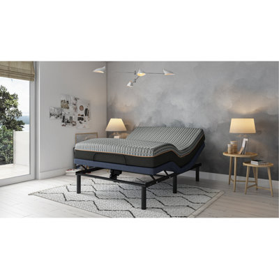 Base de lit simple TG Bt3000 - 15 po Hauteur du lit, 2 réglables et programmables avec télécommande sans fil et positions de mémoire