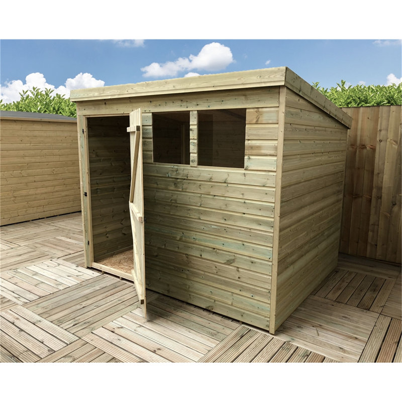 Travell 8 ft. W x 4 ft. D Solid Wood Garden Shed