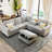 Sectional Corner Sofa L-Shape Couch Space Saving With Storage Ottoman & Cup Holders Design For Large Space Dorm Apartment-926361445
