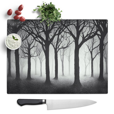Contoured Forest  Glass Chopping Board