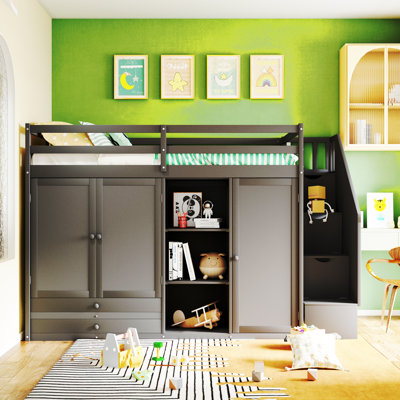Germani Kids Twin Loft Bed with Drawers