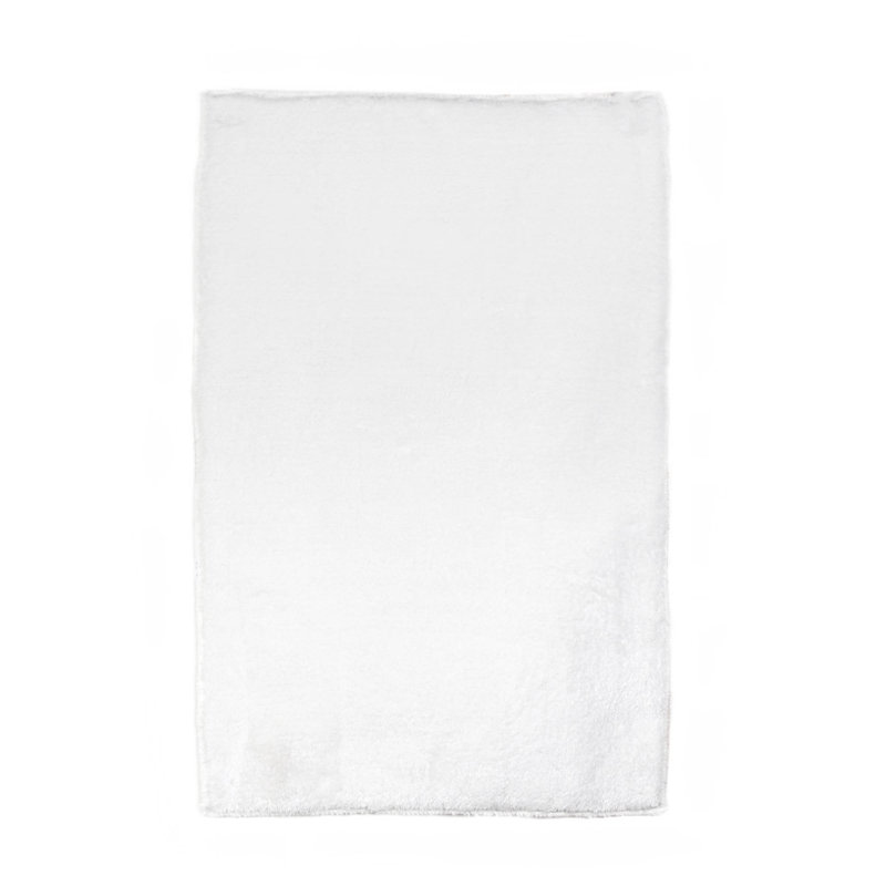 Tapis blanc neige à poils longs Solera, Rectangle 6 pi 7 po x 9 pi
