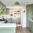 1-light Green Dome Metal Semi Flush Mount