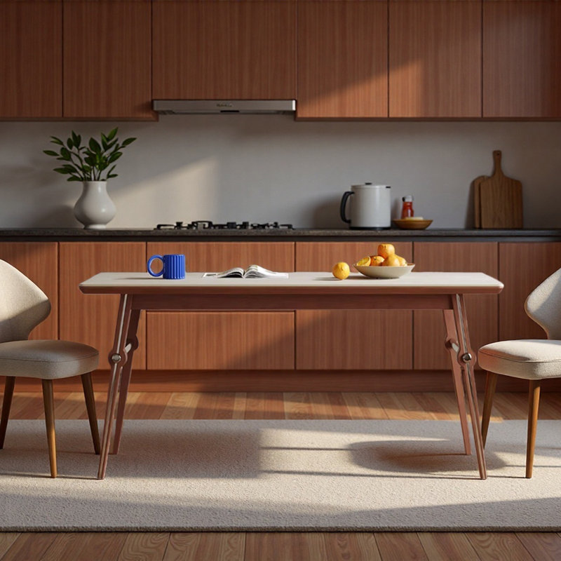 Elegant Durable Rectangular Rock Slab Dining Table, 29.52"H x 62.99"L x 31.49"W