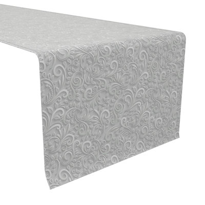 Seginus Fabric Textile Products, Inc. Table Runner, 100% Cotton, 16X72", Floral Vines Wedding