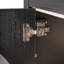 Meuble de rangement d'appoint avec 2 portes vitrées cintrées et 1 tiroir-1287160909