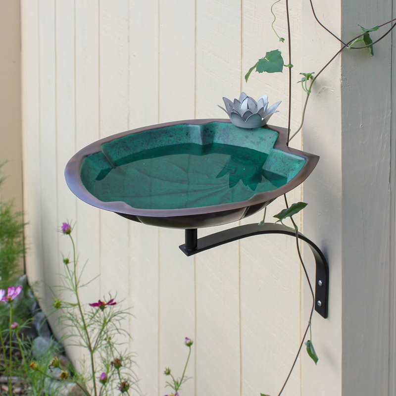 Bain d'oiseaux avec support mural Lilypad
