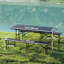 Table de pique-nique pliante en rotin 3 pièces 6 pi avec 2 bancs, 6 pi, noir