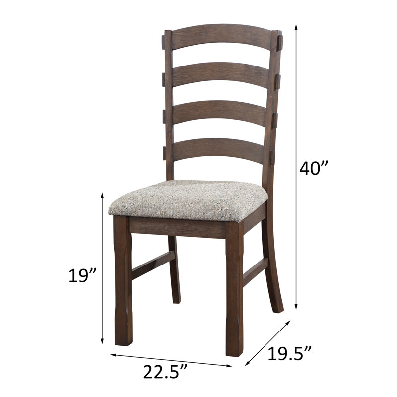 Ensemble de 2 chaises d'appoint à dossier gris et brun rustique
