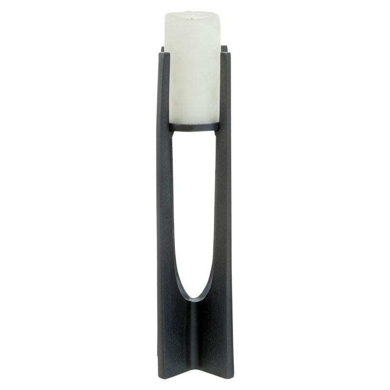 Kamakou Metal Tabletop Tealight Holder, 40cm H x 12cm W x 12cm D, Grey