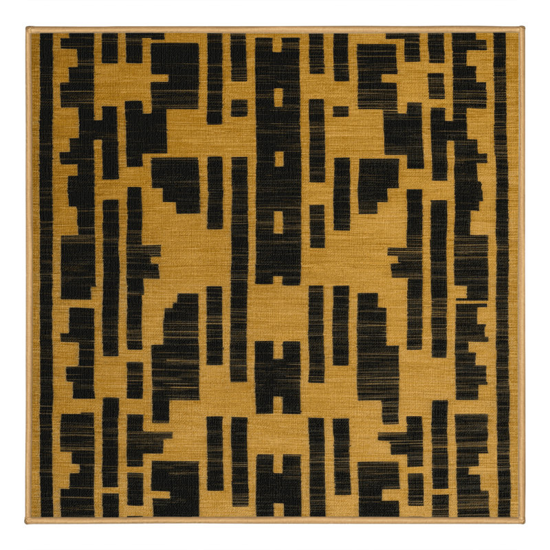 Tapis brun treillis lavable à la machine, Carré 5 pi
