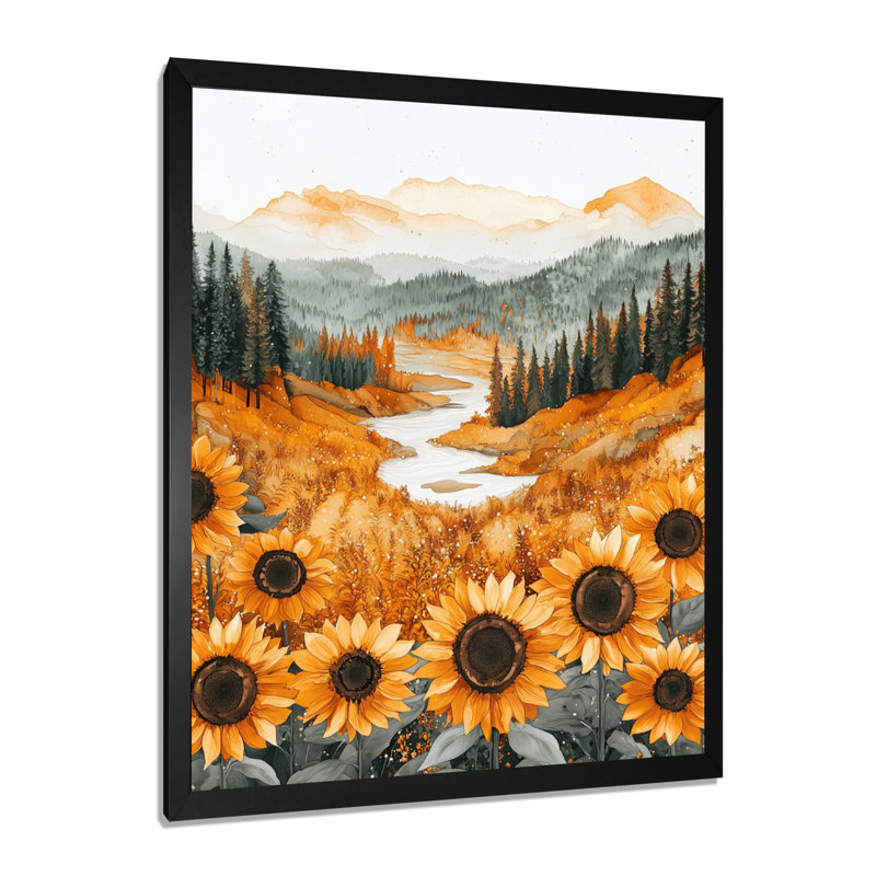 Doanh - impressions sur toile florales, Noir, noir, noir, noir, H 20 po x l 12 po, Reproduction encadrée sans passe-partout