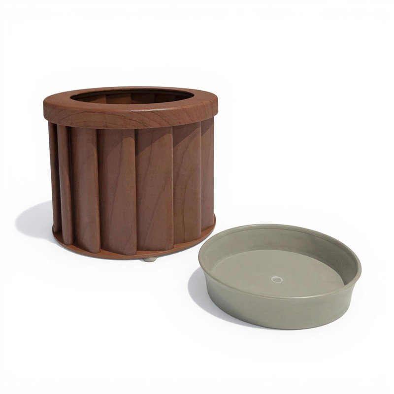 Round Strata Planter SM - Dark Brown, 5.13" H x 6.25" W x 6.25" D, Dark Brown