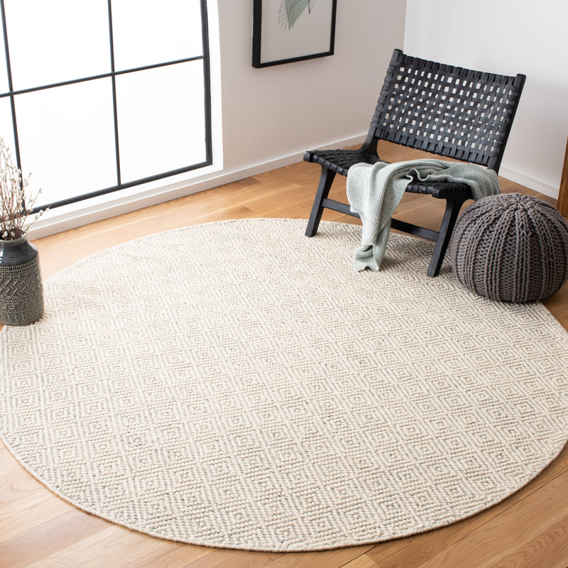 Irish Chain Hand Woven Area Rug, Round 122 cm