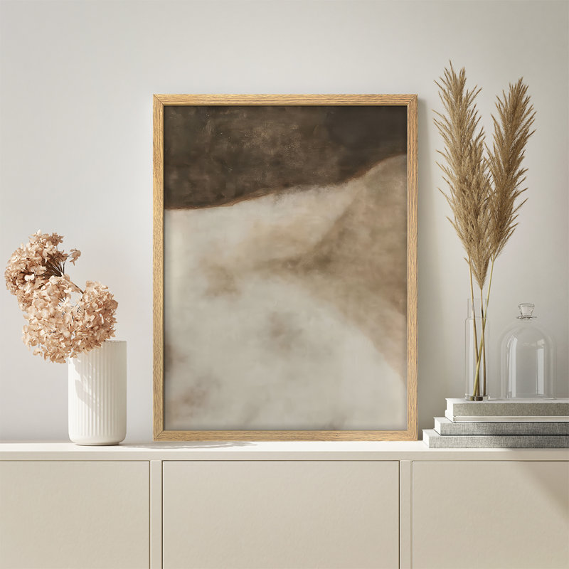 Reproduction d'art encadrée abstraite pour décoration intérieure moderne - 11 po x 14 po, H 14 po x l 11 po, Naturel