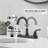 Kitchen Faucet with Sprayer, Kitchen Sink Faucet, 3 Hole RV Faucet for Kitchen Sink, Stainless Steel Kitchen Faucet with Side Sprayer-93535740