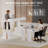 55" Standing Desk with Storage Computer Desk With Power Outlets Led Lights-350284167