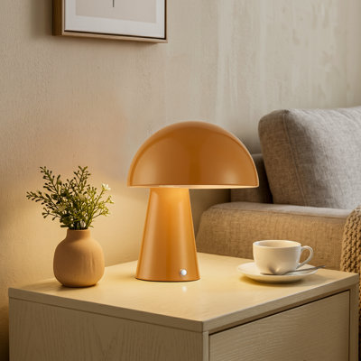 Modern Metal Mushroom Table Lamp With Dome Shade
