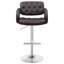 Tabouret de bar réglable brun et chrome