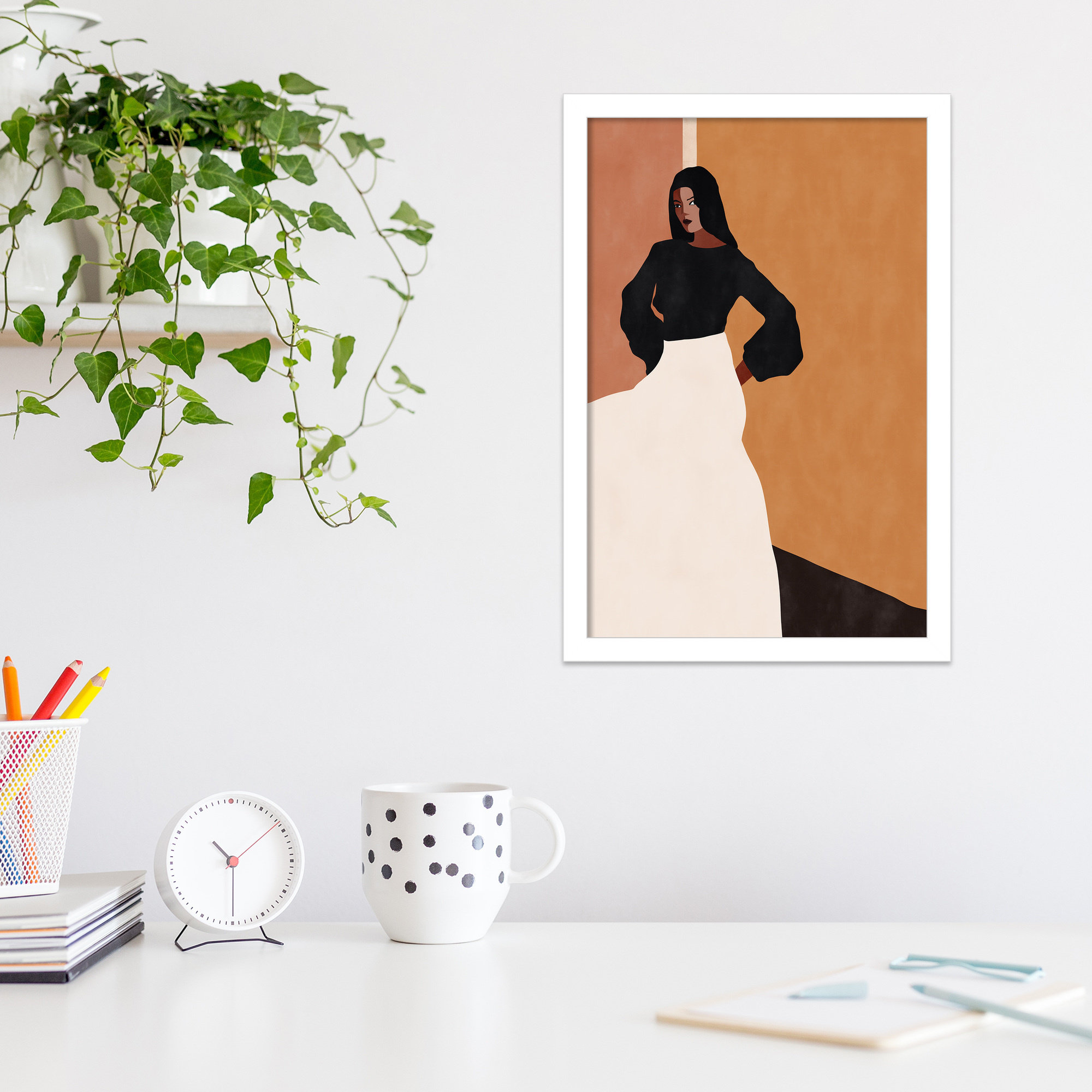 Sevile by Alexander Ginzburg, 18" H x 13" W, White Framed