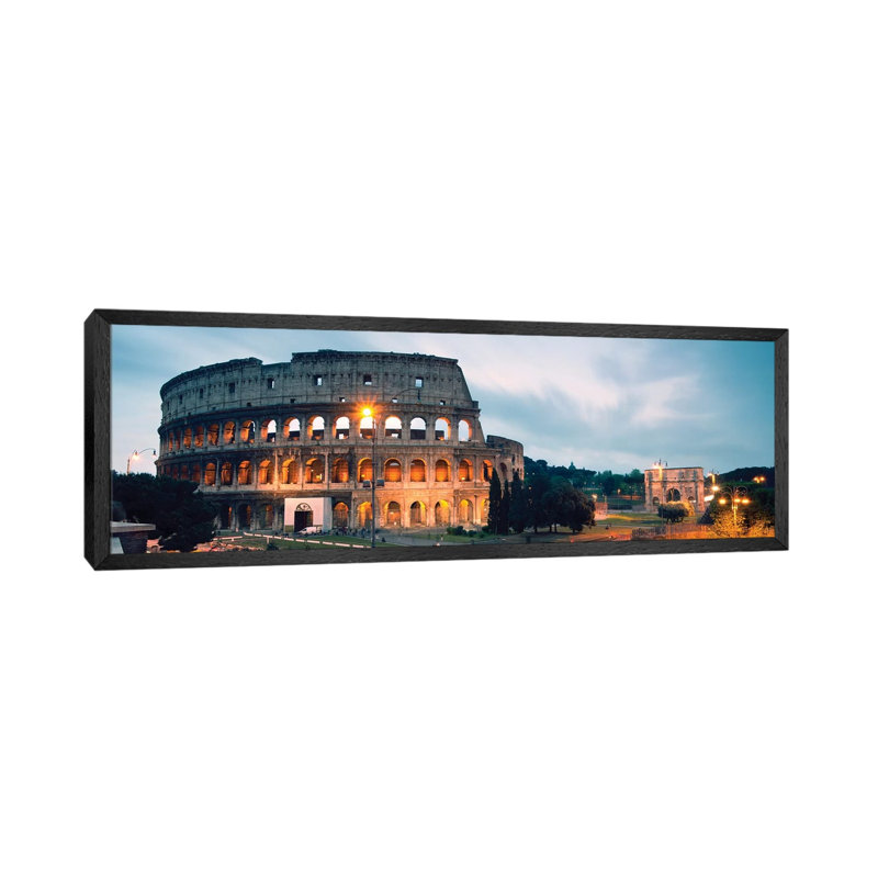 Dusk At The Colosseum by Matteo Colombo - Panoramic Gallery-Wrapped Canvas Giclée on Canvas, 30.48 cm H x 91.44 cm W