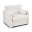 Chaise pivotante blanche Aaryahi - Rotation à 360 ° avec tissu chenille et fabrication pour le salon, la chambre à coucher et le bureau