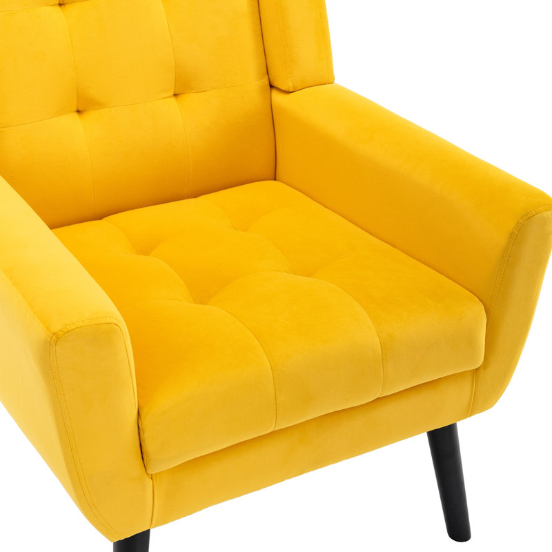 Fauteuil d'appoint Bolanle, Velours jaune