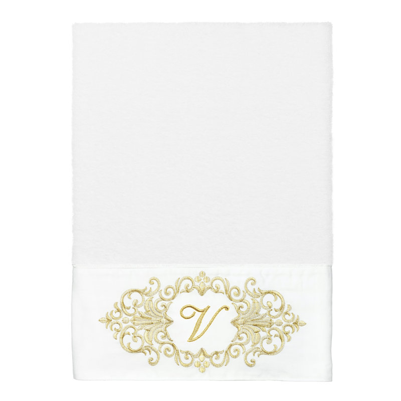 Linum Home Textiles 100% Turkish Cotton MONICA 2PC Embellished Bath Towel Set, V