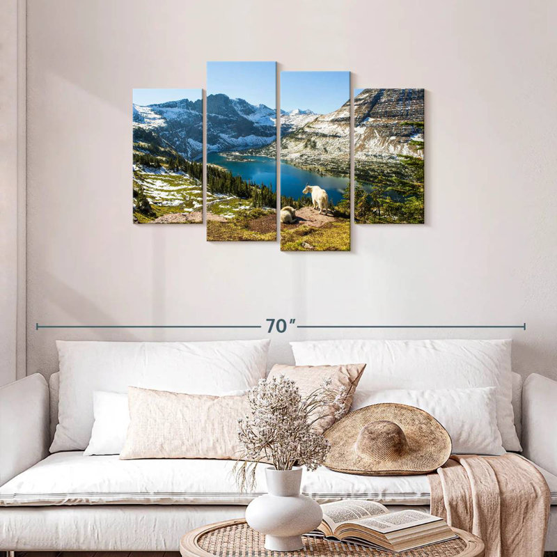 Alvord Mountain Goats At Glacier Park, 27" H x 43" W