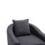 Fauteuil demi-tonneau Mid-Century avec repose-pieds, revêtement en lin, détente pour le salon et le salon