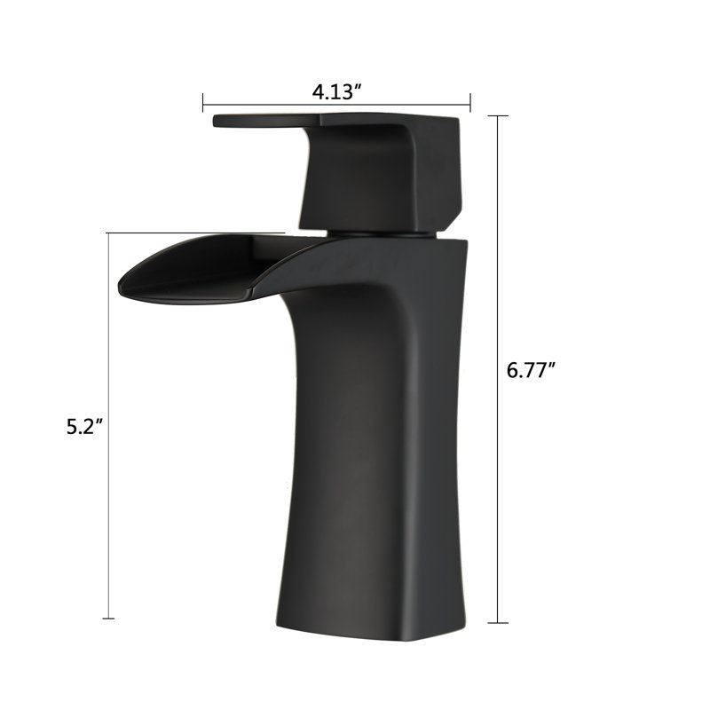 Single-Hole Single-handle Bathroom Faucet with Drain Assembly, Matte Black