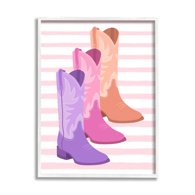 " Striped Pastel Cowgirl Boots " by Martina Pavlova