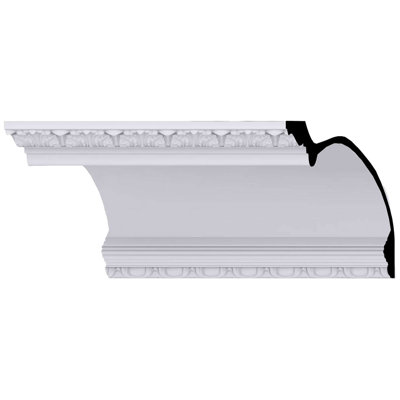 Endurathane Riley Crown Moulding, 12"H x 15 3/8"P x 19 1/2"F x 94 1/2"L, Factory Primed